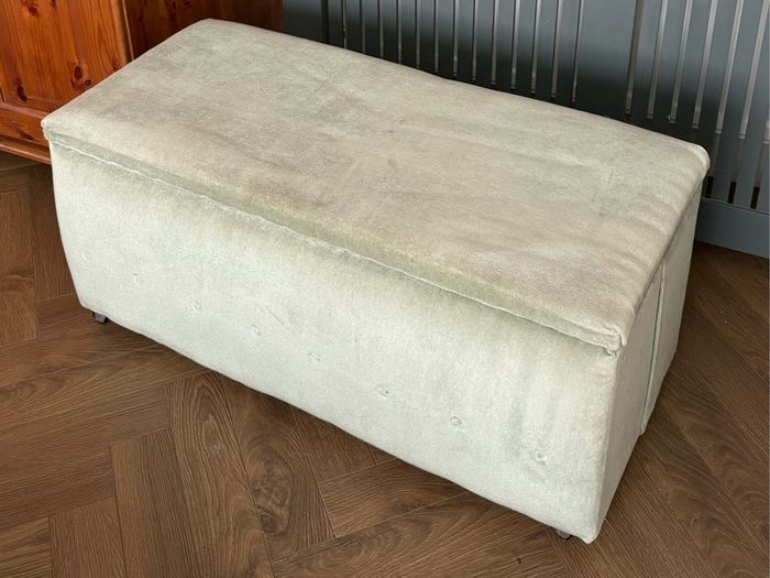 Vintage Upholstered Wood Frame Trunk