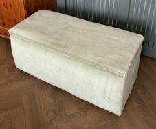 Vintage Upholstered Wood Frame Trunk