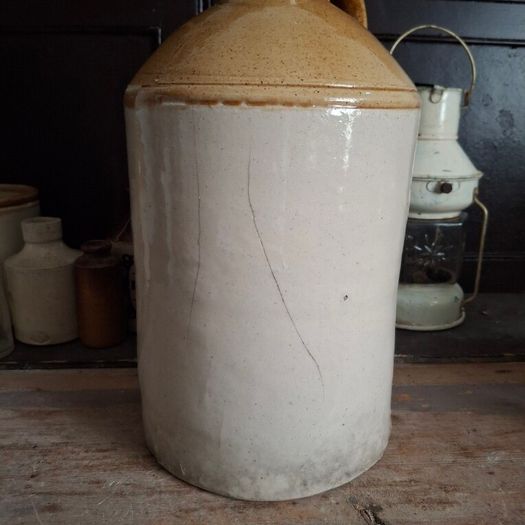Antique One Gallon Stoneware Flagon Jug
