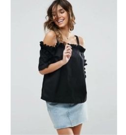 Bardot Frill Top
