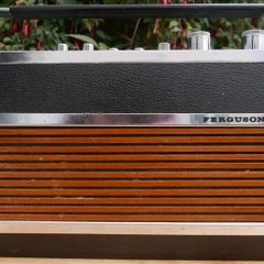 Vintage 1960's Ferguson AutoTwin Radio with wood front panels, retro (not tested, no batteries)