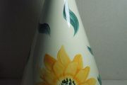 AVOCA BLUE vase (Made in Ireland) - Golden Dahlias hand painted design (7.5" height)
