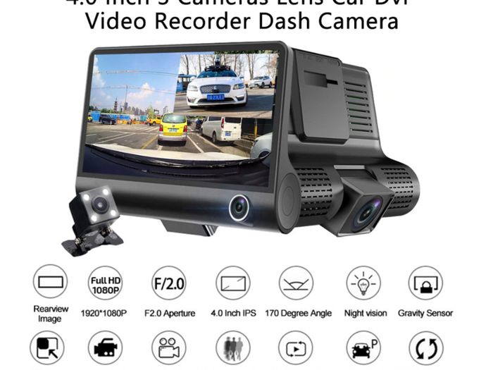 1080P Car DVR 4.3 inch Lens Dash Cam Front and Rear Video Recorder Camera G-sensor