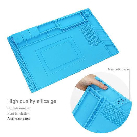 Magnetic Heat Insulation Silicone Pad Desk Mat Maintenance Platform 45x30cm