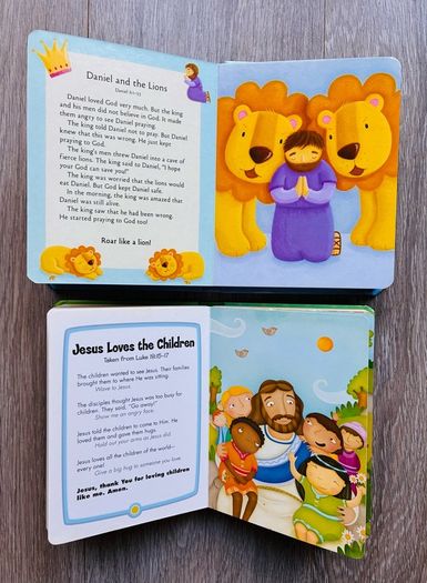 Bundle of 2 Toddler Interactive Bible Board Books - Noah's Ark, Jesus, & More