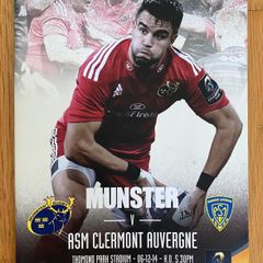 2014 Munster v ASM Clermont Auvergne - Champions Cup Programme