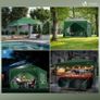 3m x 3m Pop Up Heavy Duty Gazebo with Sides, Central Lock System & 4 Weight Bags & Carry Bag, Marquee Garden Party Tent Outdoor, Green Image 4