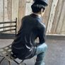 Charlie Chaplin resin sculpture figurine in metal chair Image 4