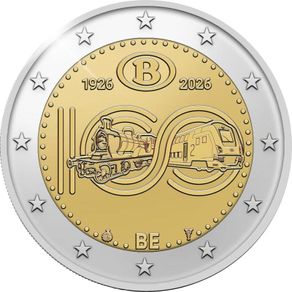 Belgium 2 Euro Commemorative Coin 2026 - National Railways. BU