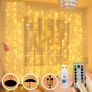 300 LED Curtain Lights, USB Window Lights, 3m x 3m 8 Modes Remote Control Fairy Light Waterproof LED Copper String Lights for Outdoor Indoor Wedding Party Garden Bedroom Decoration, Cool White (FREE SHIPPING) Image 10