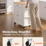 Kitchen Island Cart with Storage Mobile Rolling Storage Island on Swivel Wheels with Drawer Image 5