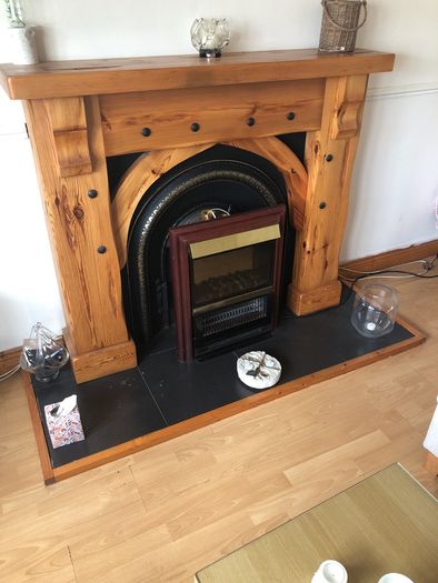 solid oak surround fireplace
