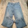 FAT FACE Womens Elise Wide Leg Jeans UK 14R W32 L29 Pale Mid Denim Image 2