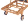 Folding Sun Lounger with Wheels Solid Teak and Textilene Image 8