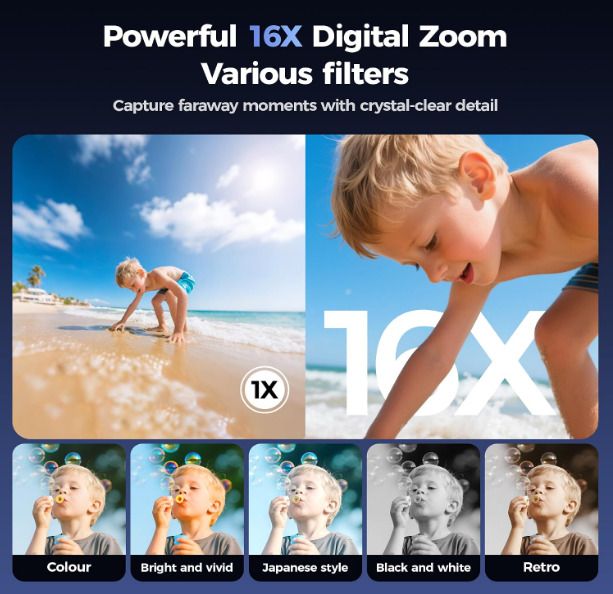 Digital Camera 4K for Photography Vlogging: 64MP Cameras for Video - 16X Zoom Photo Camera