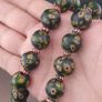 Antique Venetian Style Gabri Eyes & Chevron Glass Beads Necklace Strands Image 8