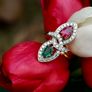 Vintage 1960/70s 'Toi et Moi' Emerald, Ruby & Diamond Ring Image 5