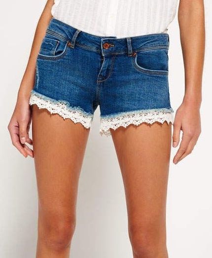 Superdry Womens Lace Edge Hot Shorts 26 Bnwt