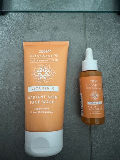 Tesco but c face wash and serum