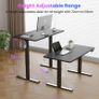 140 x 60 cm Standing Desk Electric Height Adjustable with 2 Hooks Computer 4 Memory Heights and Splice Board Ergonomic Sit Stand Table for Home Office Black Image 4