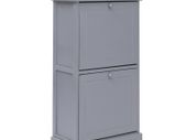 Shoe Cabinet Grey 50x28x98 cm Paulownia Wood