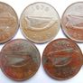 Vintage- Ireland, 2 Pence Bronze Coins Image 4