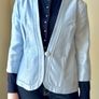 Premium Light Blue Cropped Jacket Vintage Style Minimalist Blazer XL/14 Image 4