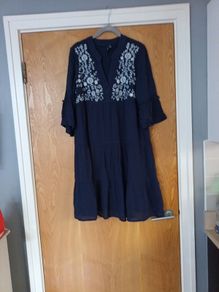 Vera Moda Lined Navy   Dress. S. L 14/16.   B.N.W.T