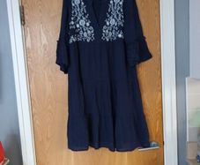 Vera Moda Lined Navy   Dress. S. L 14/16.   B.N.W.T