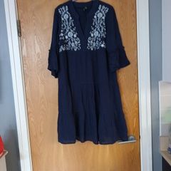 Vera Moda Lined Navy   Dress. S. L 14/16.   B.N.W.T