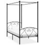 Canopy Bed Frame Black Metal 90x200 cm Image 2