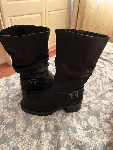 Boohoo Black Slouchy Boots - open to offers