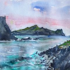 sleeping giant watercolour