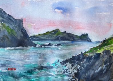 sleeping giant watercolour