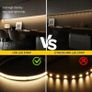COB LED Strip Light 5M,24V Dimmable Dotless LED Strip with App and Remote dimmable,Natura White 4000K,8mm Wide,CRI>90,cutable Strip Lights with Power Supply for Bedroom,Kitchen,cabinets Image 4