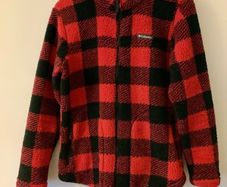 Columbia Buffalo Plaid Fleece Jacket Red Black Check Women