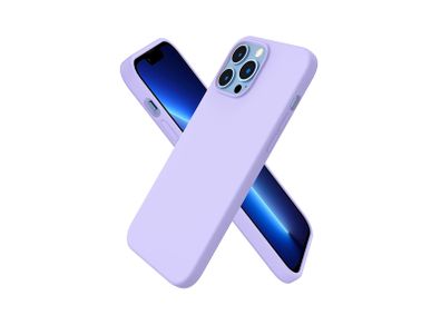 Liquid Silicone Shockproof Case For iPhone 13 Pro Max Luxury Soft Phone Cover Purple New - FHT4IP13PMLK