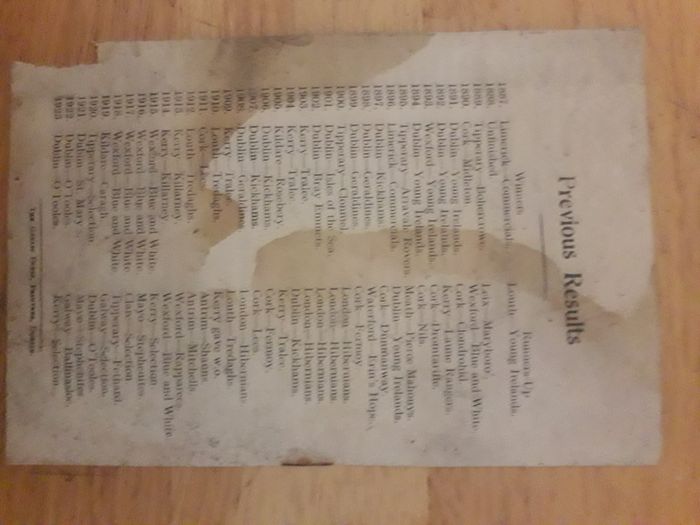 Dublin  V  Kerry 1924 Brochure