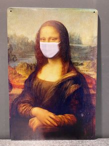 Funny Mona Lisa Tin Metal Sign