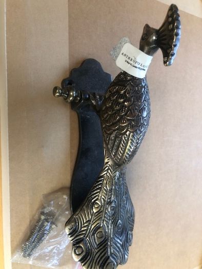 Door Knob Bronze Colour Iron Dimensions 7.5"H, 3"W 3.5" projectionBird