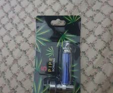 Metal Blue Tobacco Smoking Pipe with 5 screens