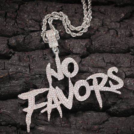 TWO No Favors Hip Hop Full Iced Out Pendants (Brand New)