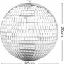 200mm Mirror Disco Ball with Hanging Ring, Silver Glitter Ball Image 5