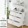 Chest of Drawers, 9-Drawer Bedroom Cabinet with Handles, Wood Top, Metal Frame, Tall Storage Unit Dressing Table for Bedroom, Living Room, White Image 6