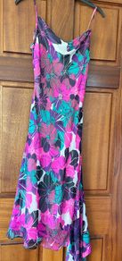 Floral Cowl Neck Beaded Dress Size 8