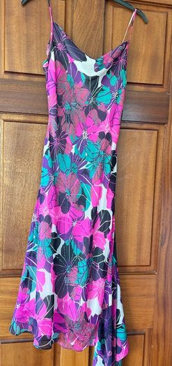 Floral Cowl Neck Beaded Dress Size 8