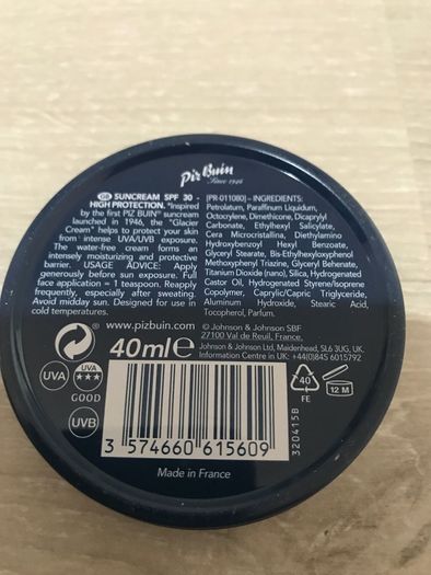 Brand new Glacier cream sun cream SPF 30