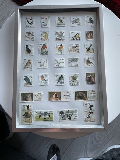 Framed Birds  of Ireland Stamp Collection