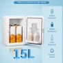 2 in 1 Mini Fridge 15 Litres / 21 Cans, Portable with Cooling and Heating Function, 12 V DC/220 V AC for Cars, Offices and Dormitories, Drinks, Cosmetics, Black, Max & Eco Mode Image 2