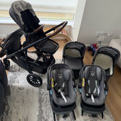 UPPAbaby Vista Twin Travel System 2024 Complete Set with 2 Mesa Car Seats & ISOFIX Bases